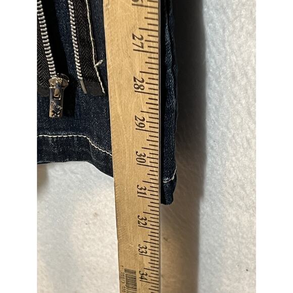 Tripp NYC Dark Blue Straight Leg Jeans with Zippers & Strap Accents - Picture 7 of 12